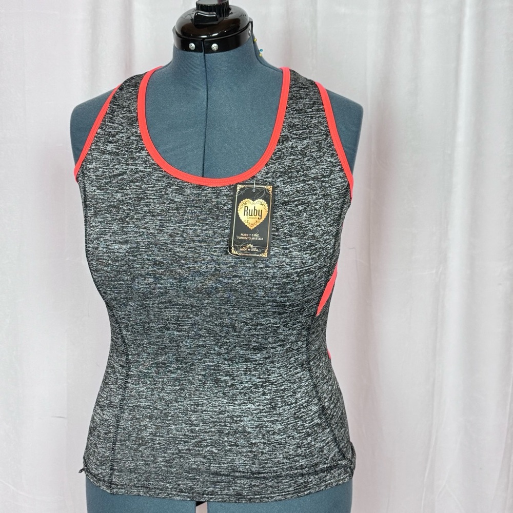 Ruby Rd. Gray and Pink Tank Top - Picture 2 of 12